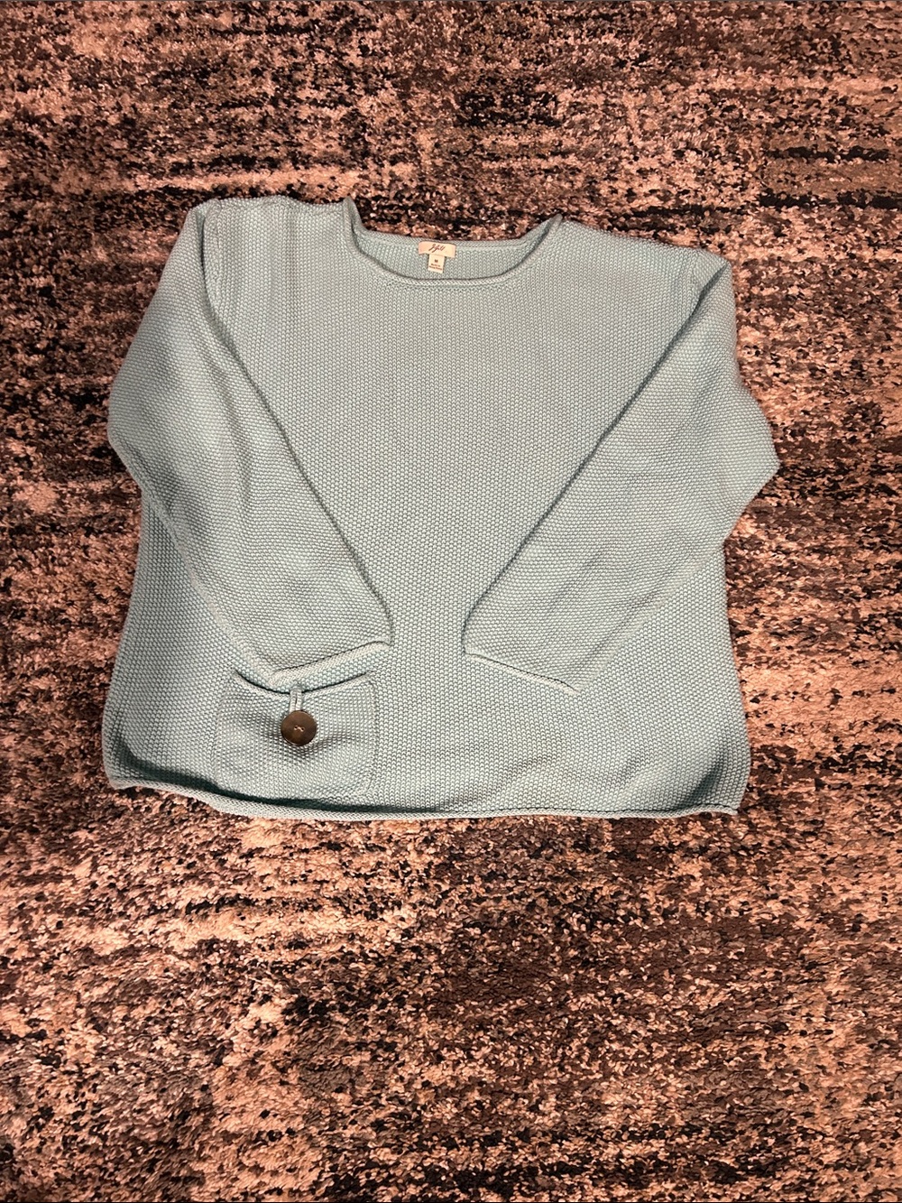 J. Jill Pale Aqua Knit Crewneck Sweater